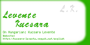 levente kucsara business card